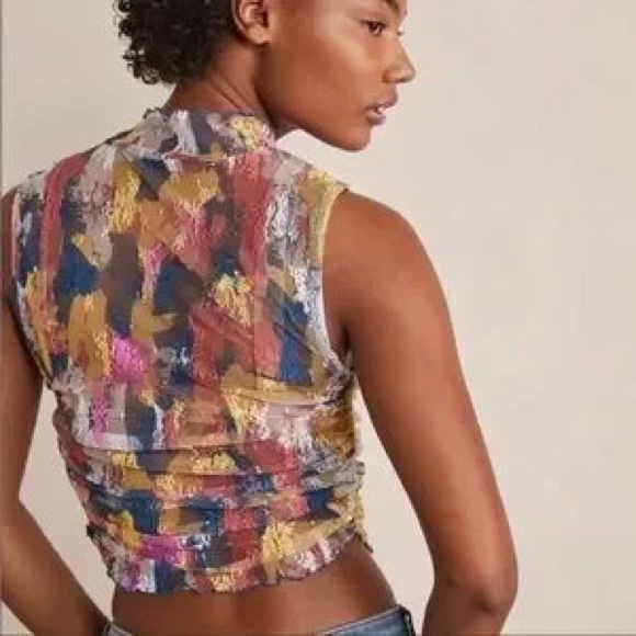 Free people nice try sheer muscle tank MED retro y2k artsy streetwear mesh L - Picture 2 of 6